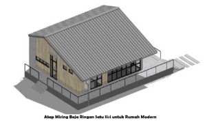 Atap Miring Baja Ringan Satu Sisi untuk Rumah Modern